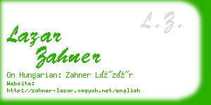 lazar zahner business card